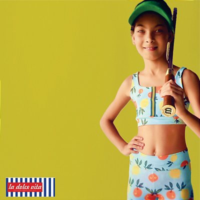 Conjunto TOP E LEGGING SAKKARI INFANTIL _ estampa CÍTRICOS NAPOLITANOS . OTA . LA DOLCE VITA . OTA TENNIS CLUB
