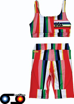 Conjunto TOP E SHORT SAKKARI INFANTIL _ estampa GEOMETRIA BHS3. BAUHAUS. OTA TENNIS CLUB
