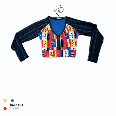 BLUSA DE PROTEÇÃO - CROPPED V .  estampa DANÇA BHS1 BAUHAUS. ÖTA TENNIS CLUB