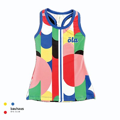 vestido de TENNIS e B.T | nadador OSAKA. estampa GEOMETRIA BHS1. BAUHAUS. ÖTA TENNIS CLUB