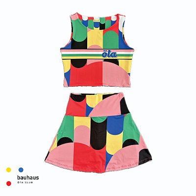 saia de TENNIS |RADU| .  estampa GEOMETRIA BHS1. BAUHAUS. ÖTA TENNIS CLUB