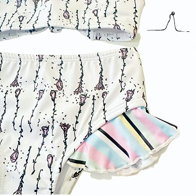 BIQUÍNI infantil babado. estampa JARDIM DE MARIA . SILÊNCIO DE MARIA . ÖTA TENNIS CLUB