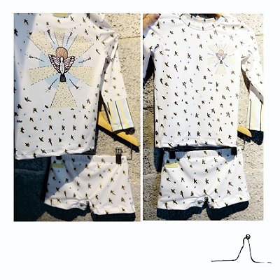 sunga infantil RETRÔ . estampa ESPÍRITO SANTO . SILÊNCIO DE MARIA . OTA .