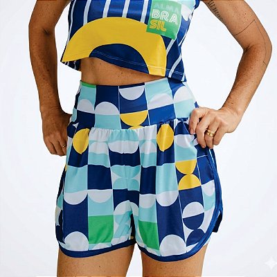 SHORT FREEDOM - estampa GEOMÉTRICO BRASIL . ÖTA CLUB .