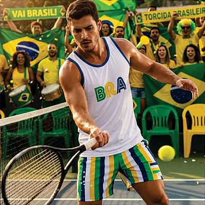 CAMISETA REGATA MASCULINA - BRA BRANCA BRASIL • ÖTA
