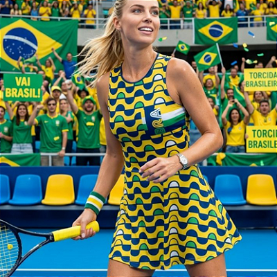 vestido de TENNIS e B.T | BADOSA. estampa MAR BRASILEIRO AMARELO . ÖTA TENNIS CLUB