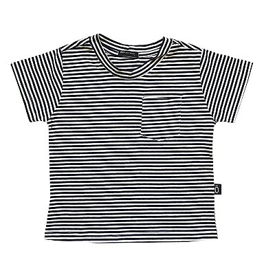 CAMISETA para bebê . estampa LISTRADO PRETO E BRANCO . ALGODÃO . OTA .