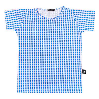 BLUSA DE PROTEÇÃO infantil . MANGA CURTA . estampa XADREZ BORBOLETAS NO JARDIM BAIANO . OTA .