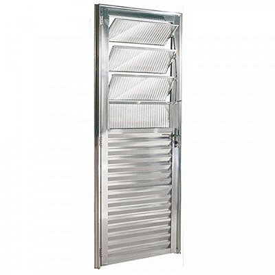 PORTA BASCULANTE ALUMÍNIO BRILHANTE VIDRO LISO LINHA 25 PREMIUM