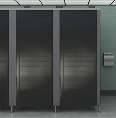 PORTA VESTIÁRIO LAMBRIL EM ALUMÍNIO PRETO LINHA 25 COM FECHADURA LIVRE/OCUPADO