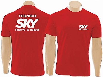 Camiseta Sky HDTV técnico Vermelha