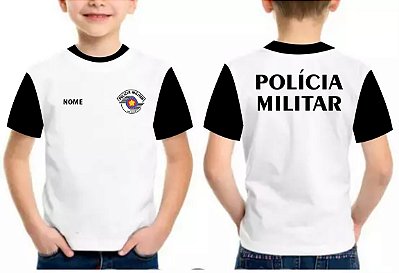 Camiseta infantil Policia Militar personalizada nome