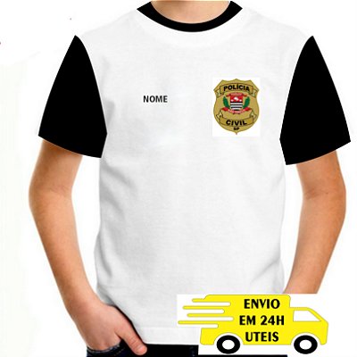 Camiseta infantil Policia Civil personalizada nome