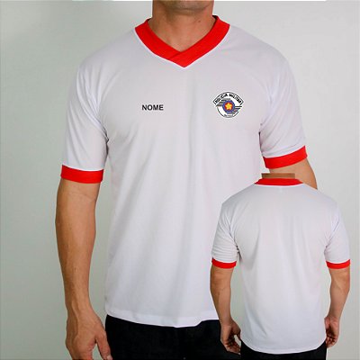 Camiseta Condicionamento Fisico Polícia Militar São Paulo GOLA VERMELHA