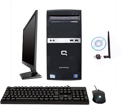Computador Completo HP Compaq  Intel Core 2 Duo 2.94 Ghz 2 GB RAM + DVD-RW + Wifi + 1 ano de garantia