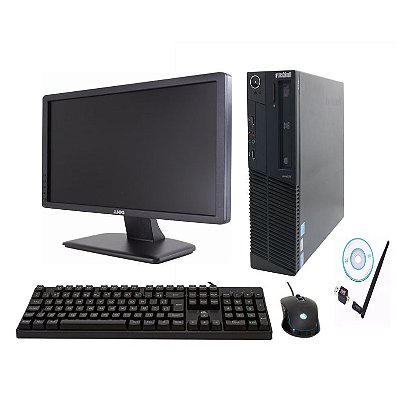Computador Completo Lenovo Empresarial Poderoso Super Rápido Intel Core i3 2ª Geração com 6 GB + Monitor 19 Original HP + 1000 GB de HD + Wifi + 1 Ano de Garantia