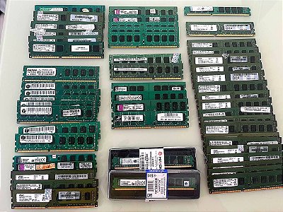 Lote Memórias DDR2 e DDR3 testadas com garantia.