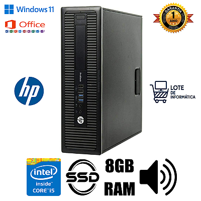 Computador HP Prodesk Core i5 3.50GHZ 8GB/SSD 256GB/SOM/DVD-RW 1 Ano de Garantia. Até 12x