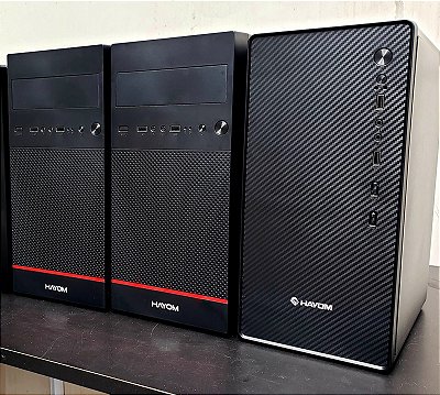 Lote 3 Gabinetes novos na caixa com fonte Hayom. Com garantia.