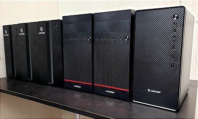 Lote 6 gabinetes novos na caixa com fonte Hayom.