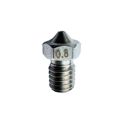 Bico Extrusora Hotend V5 / V6 1,75mm - Nozzle 0.8 mm - Inox