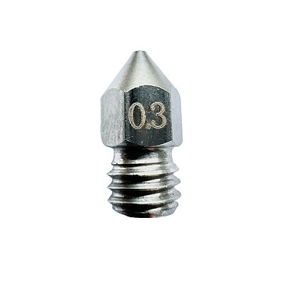 Bico Extrusora MK8 1,75mm - Nozzle 0.3 mm - Inox