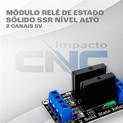 Módulo Relé De Estado Sólido SSR Nível Alto - 2 Canais 5v