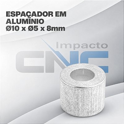 Espaçador em Alumínio Ø10 X Ø5 X 8mm