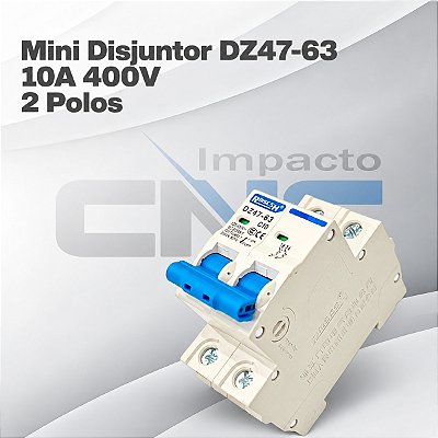 Mini Disjuntor DZ47-63 400v 10A - 2 polos