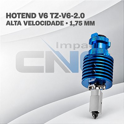 Extrusora Hotend V6 1,75mm Alta Velocidade - TZ-V6-2.0