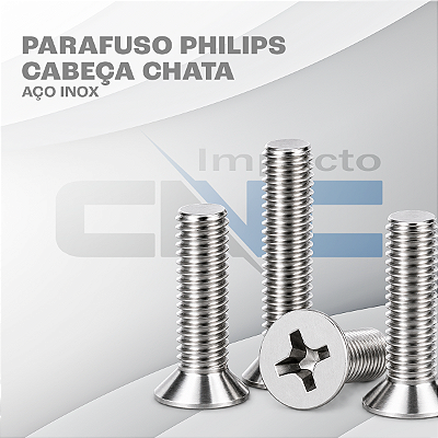 Parafuso Phillips Cabeça Chata Aço Inox DIN 965 0,70 M4