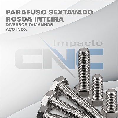 Parafuso Sextavado Rosca Inteira Aço Inox DIM 933 1,00 M6