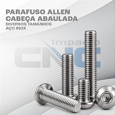Parafuso Allen Cabeça Abaulada Aço Inox ISO 7380 1,50 M10