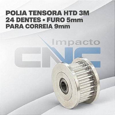 Polia Tensora HTD 3M 24 Dentes, Furo 5mm, P/ Correia 9mm
