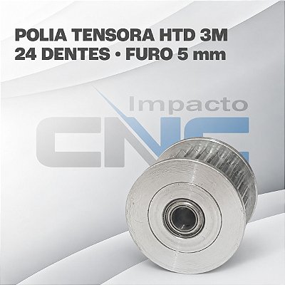 Polia Tensora HTD 3M 24 Dentes, Furo 5mm, P/ Correia 15mm