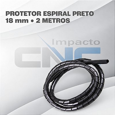 Protetor de Cabos Espiral 18mm X 2m Preto BELTOOLS