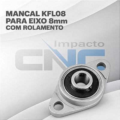 Mancal kfl08 com Rolamento para eixo 8mm