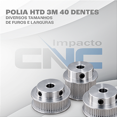 Polia HTD 3M 40 Dentes, Furo 5mm, P/ Correia 20mm