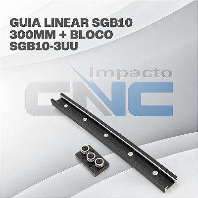 Guia Linear 300mm SGB10-300 + Bloco SGB10-3UU