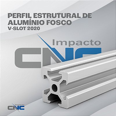 Perfil Estrutural de Aluminio Fosco V-slot 2020 - 500mm