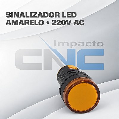 Sinalizador LED 22MM - AD16-22DS AC220 - Amarelo