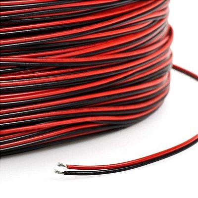 Cabo Flat 105G 300V Estanhado 2 Vias 0,30mm2 (Preto/Vermelho)