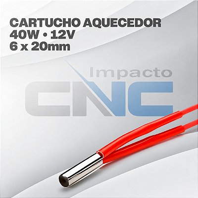 Cartucho Aquecedor Cerâmico 40W - 12v (6 x 20mm)