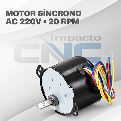 Motor Síncrono de Baixa Velocidade AC 220V 20RPM