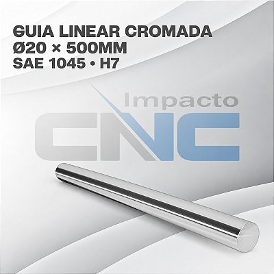 Guia Linear SAE1045 Ø20 x 500mm H7 Cromada