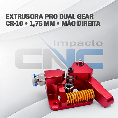 Extrusora Pro Dual Gear CR-10 1,75mm Vermelho - Mão Direita