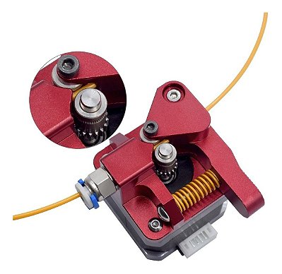 Extrusora Pro Dual Gear CR-10 1,75mm Vermelho - Mão Direita