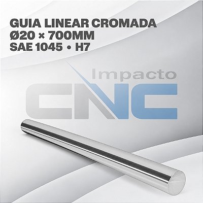 Guia Linear SAE1045 Ø20 x 700mm H7 Cromada