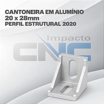 Cantoneira em alumínio 20 x 28 p/ Perfil Estrutural 2020