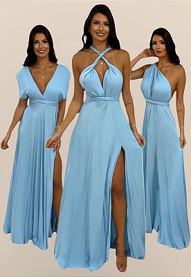 Vestido de Festa Multiformas Azul Serenety Nana Marie